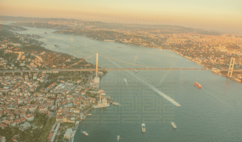 Lands and real estate around the new water canal in Istanbul